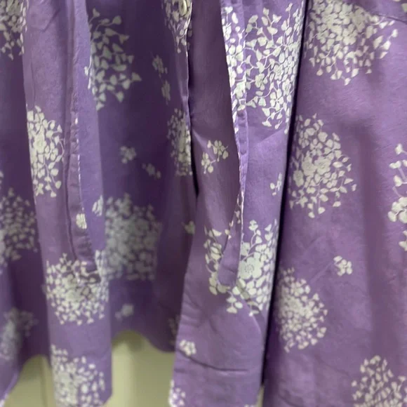 April Cornell Purple Floral Button-Up Blouse - Picture 4 of 5